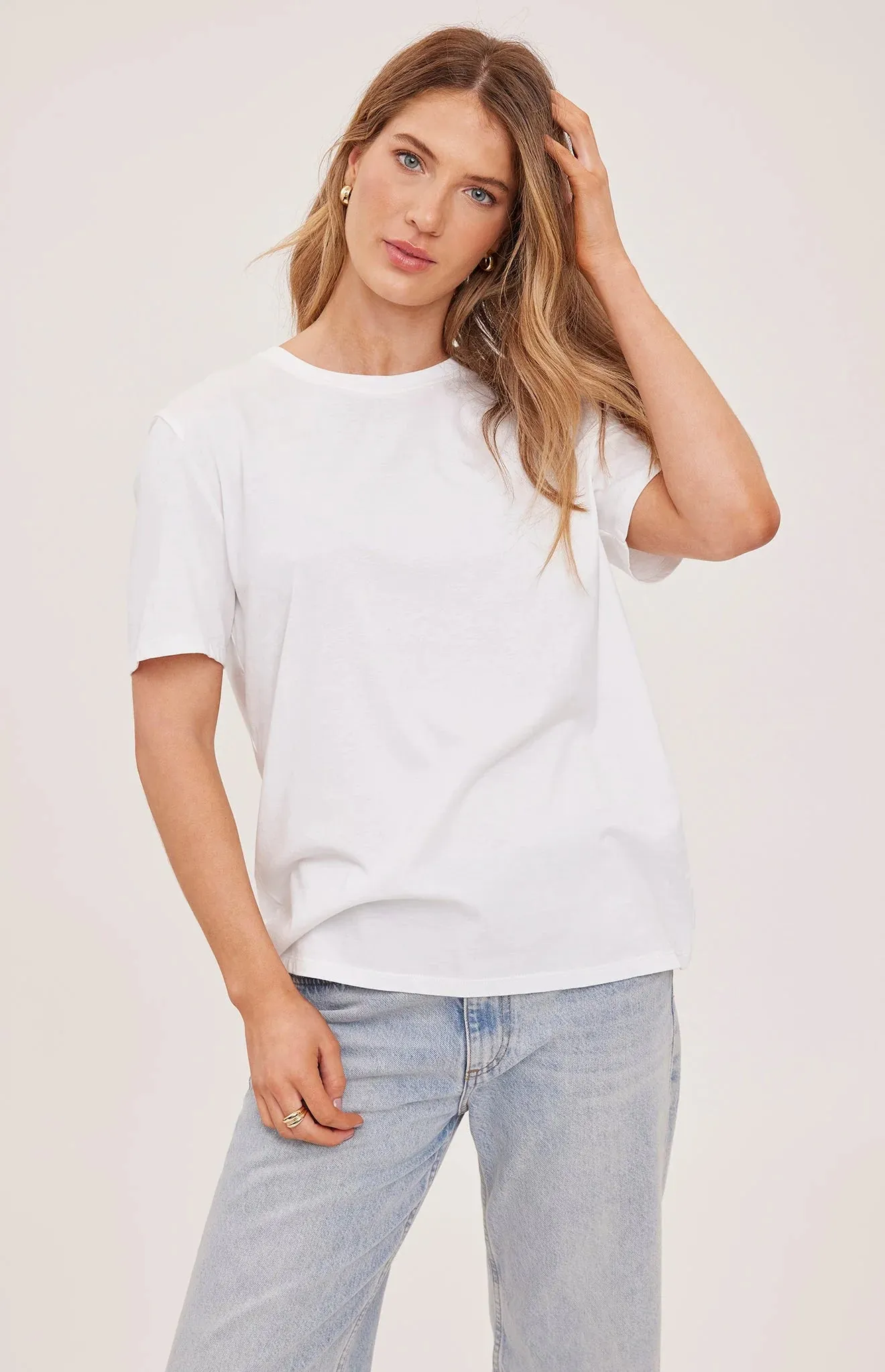 Victoria T-Shirt-White-Gentle Fawn sold by Uforia Muse