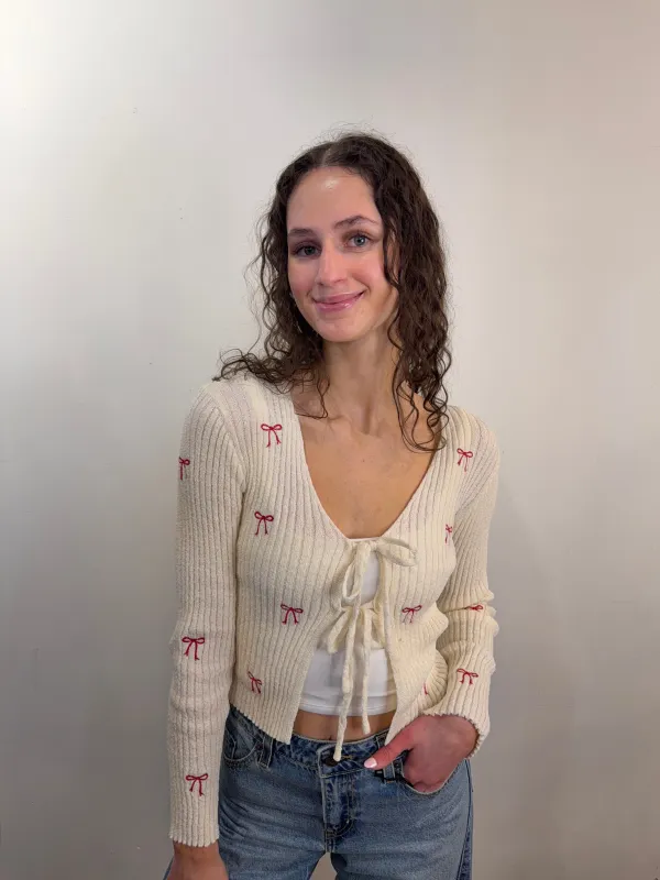Thea Bow Cardigan sold by Uforia Muse