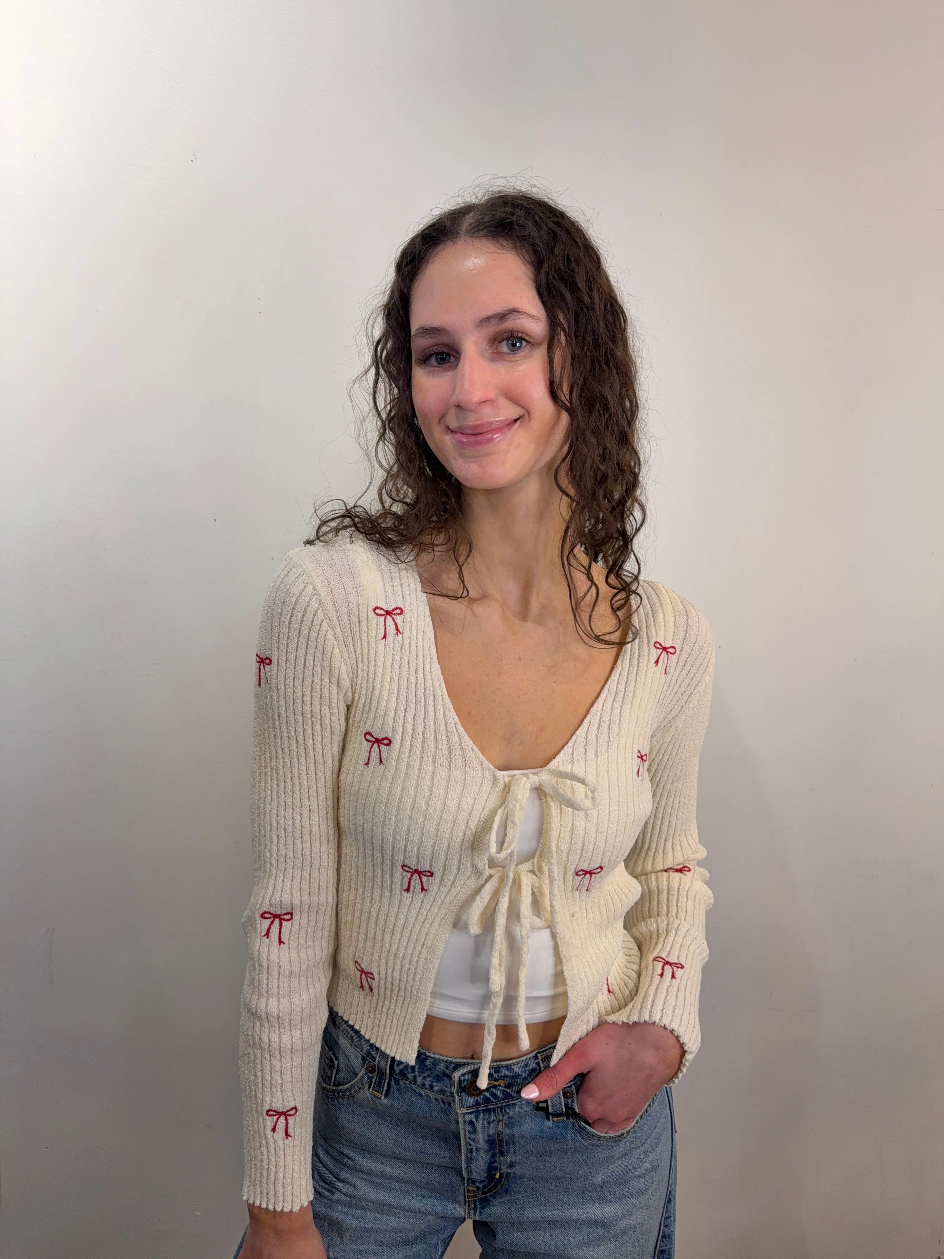 Thea Bow Cardigan sold by Uforia Muse