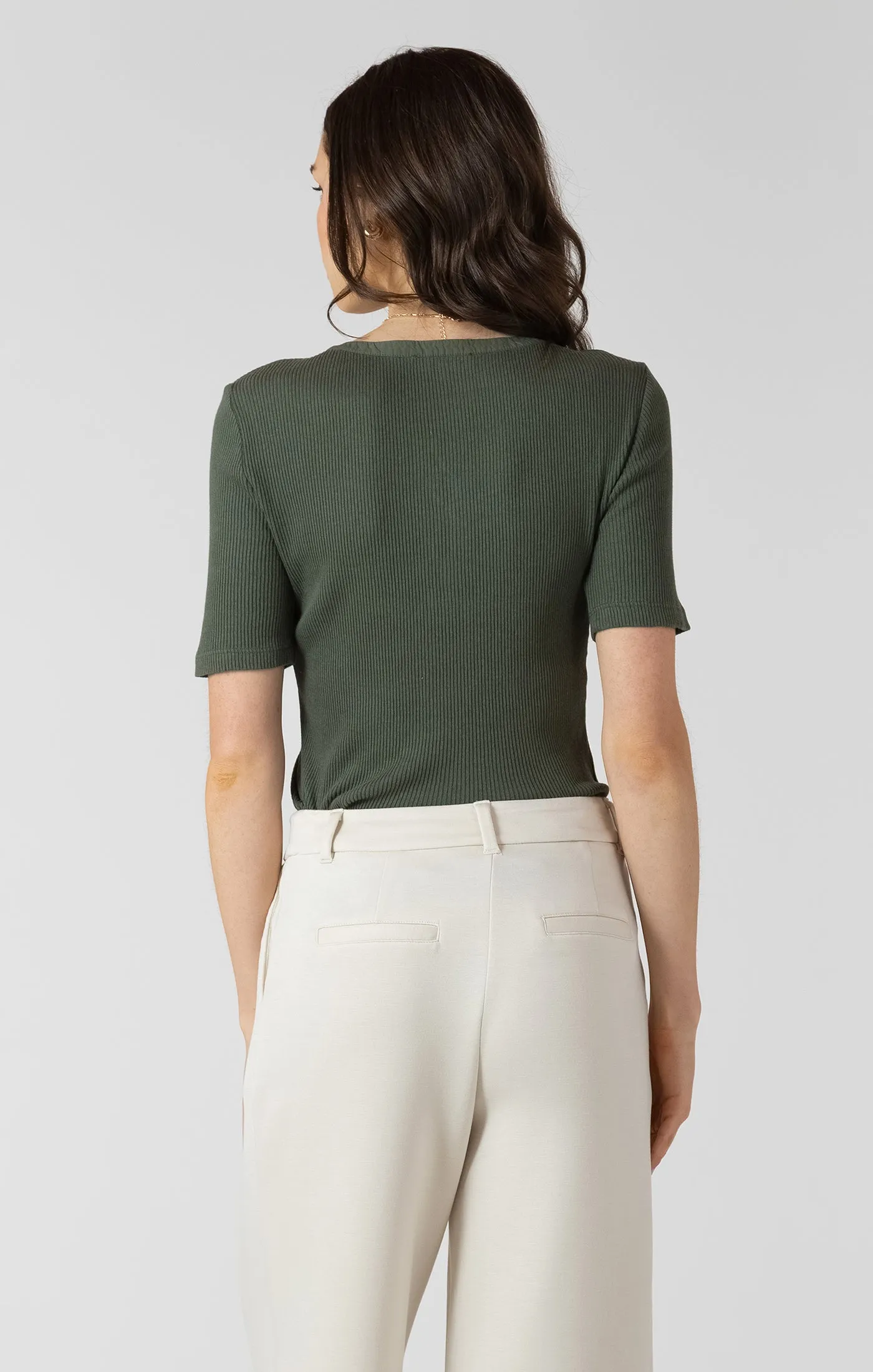 Ribbed Lace Up Tee - Dex sold by Uforia Muse product image thumbnail 2