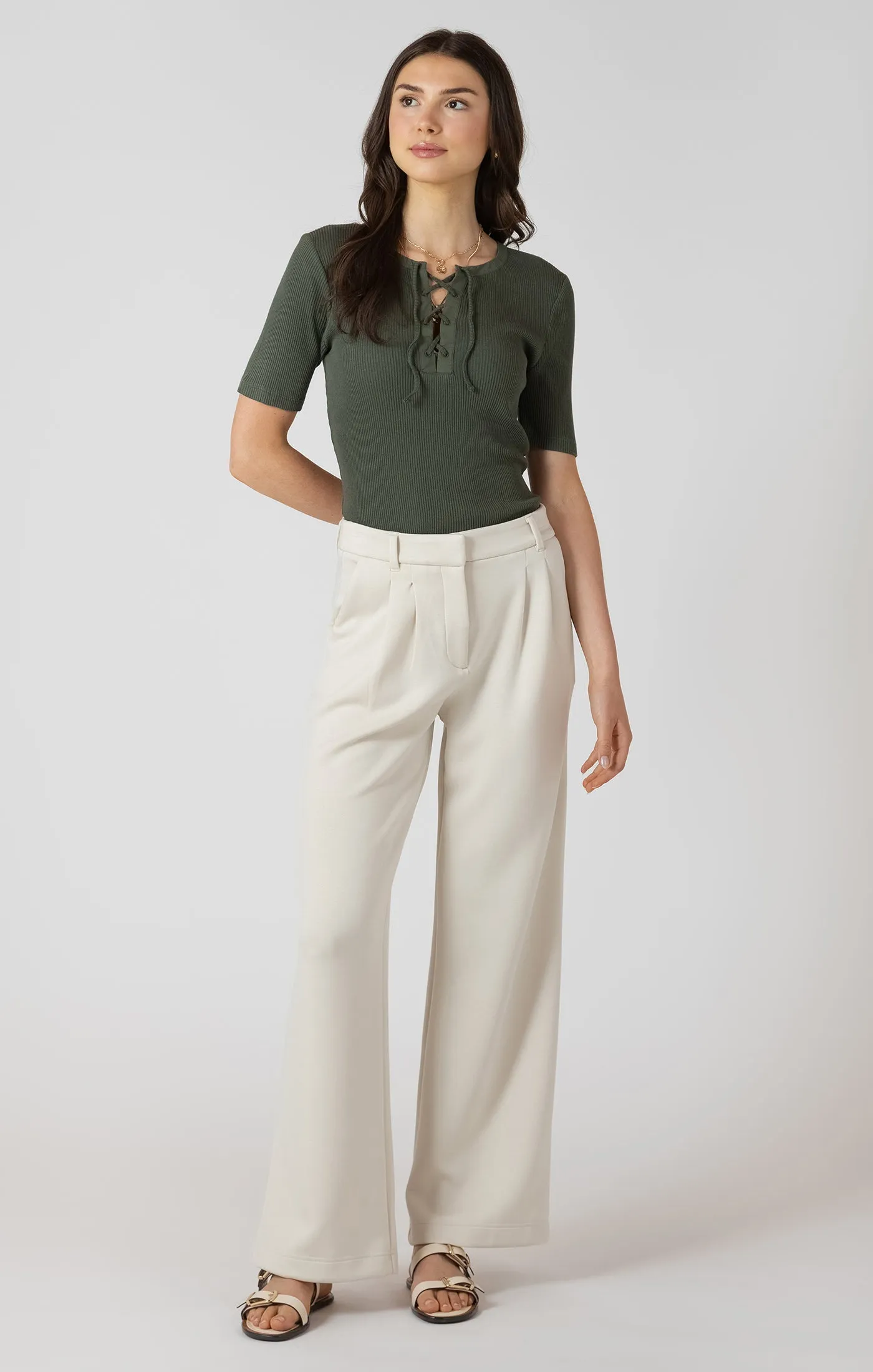 Ribbed Lace Up Tee - Dex sold by Uforia Muse product image thumbnail 3