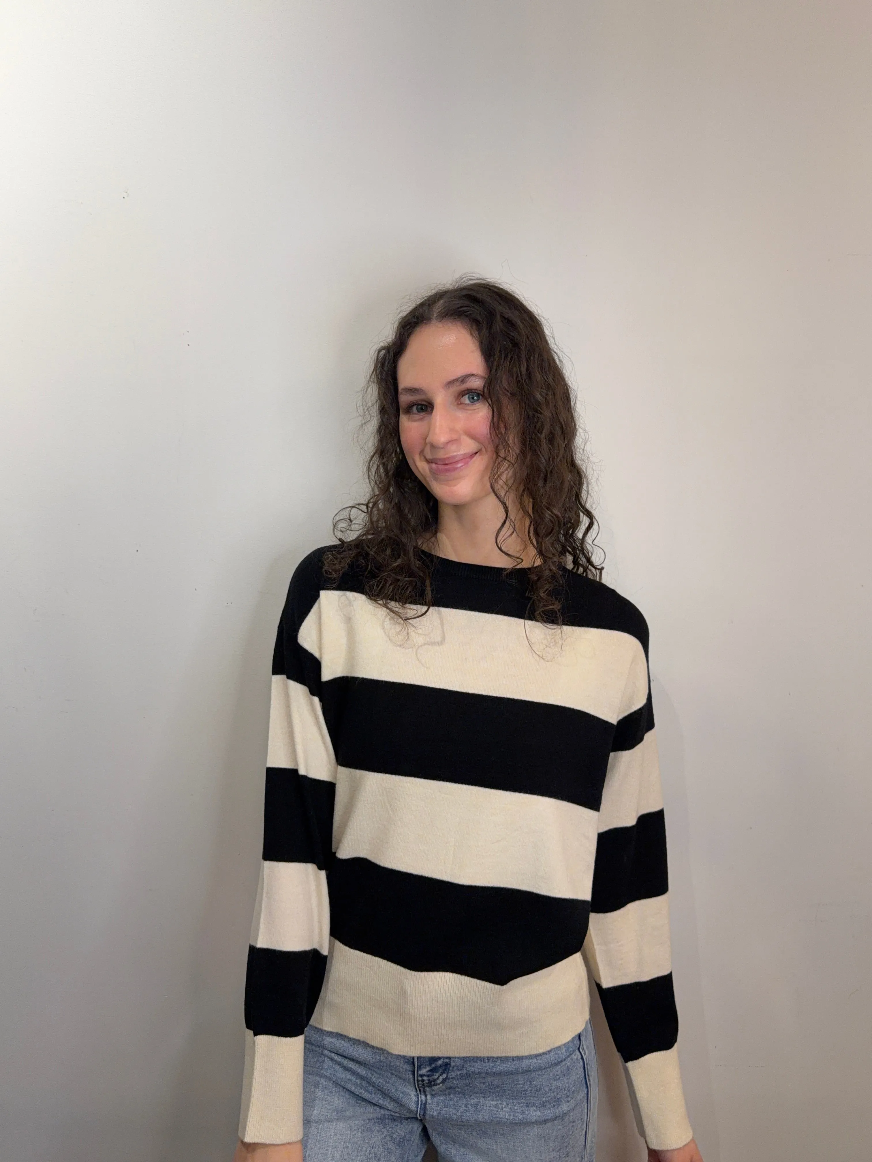Senta Stripe Pullover-Black-Only sold by Uforia Muse product image thumbnail 2
