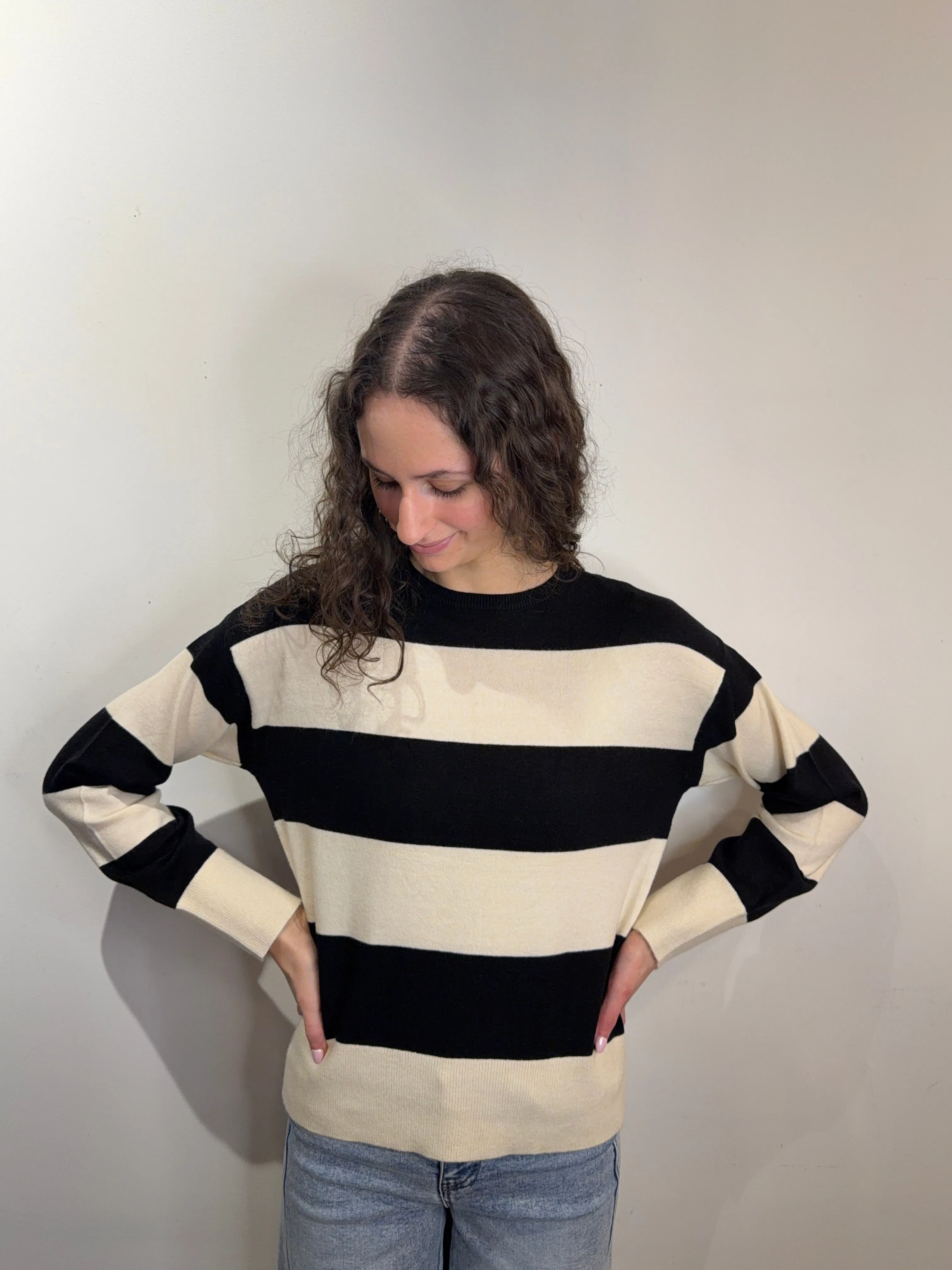 Senta Stripe Pullover-Black-Only sold by Uforia Muse product image thumbnail 5