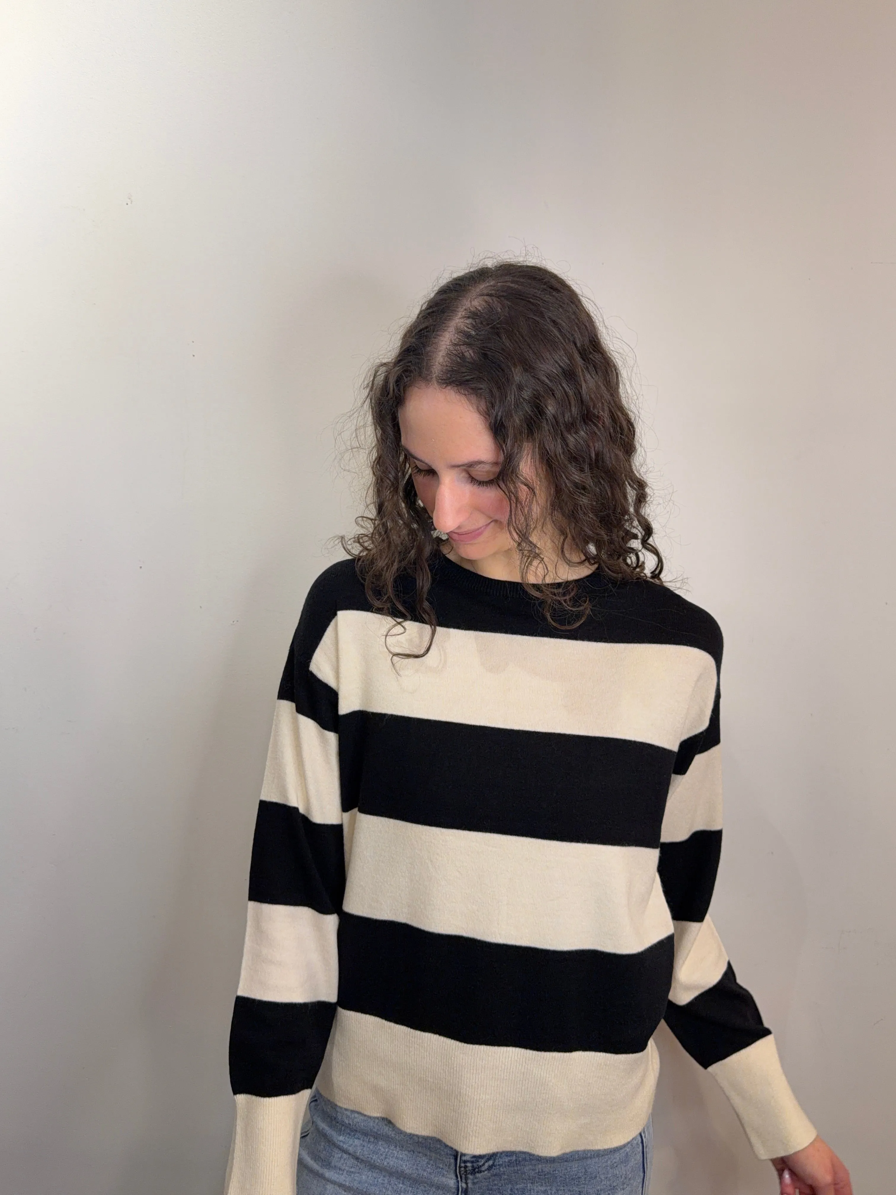 Senta Stripe Pullover-Black-Only sold by Uforia Muse product image thumbnail 3