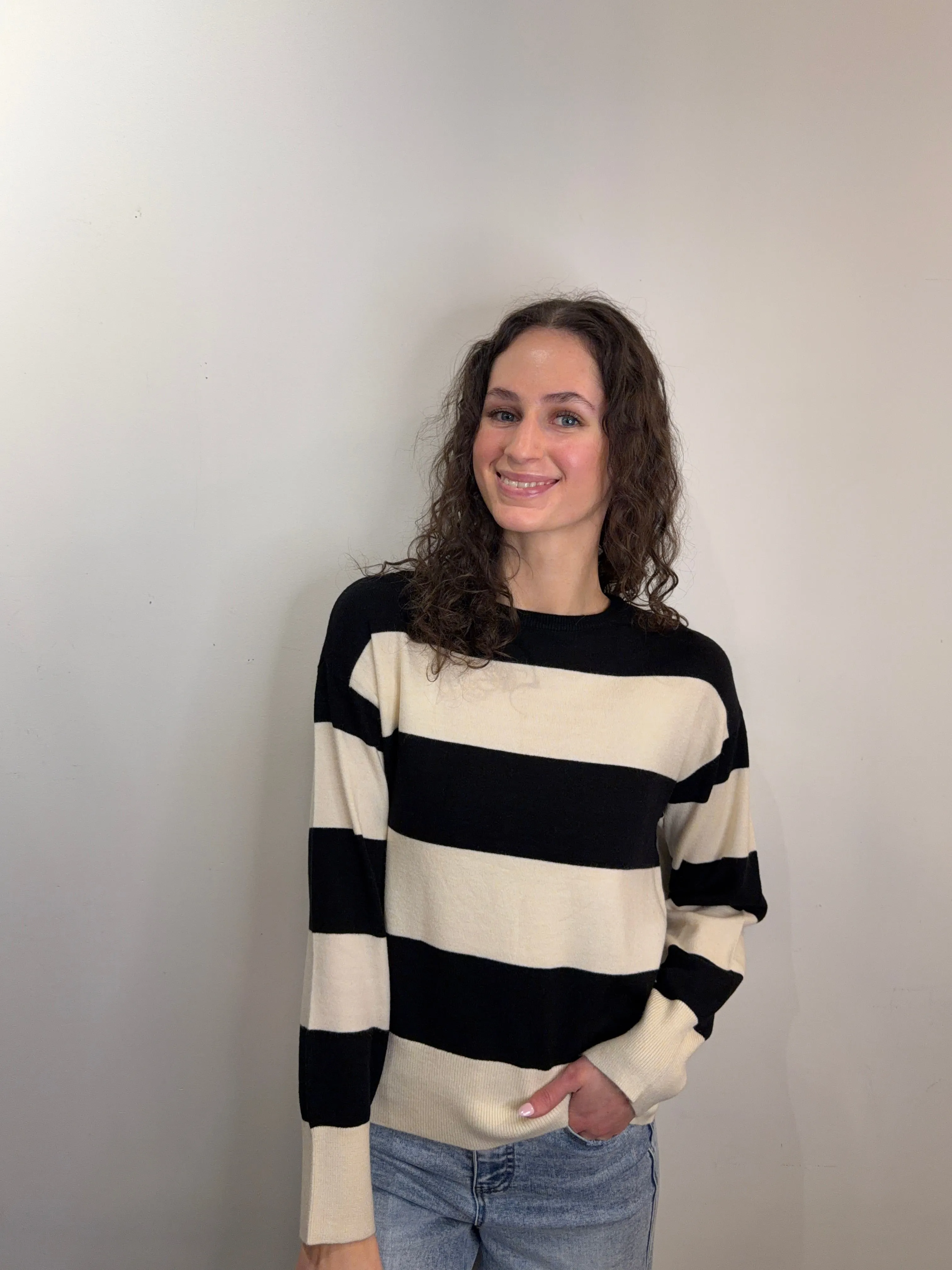 Senta Stripe Pullover-Black-Only sold by Uforia Muse product image thumbnail 4