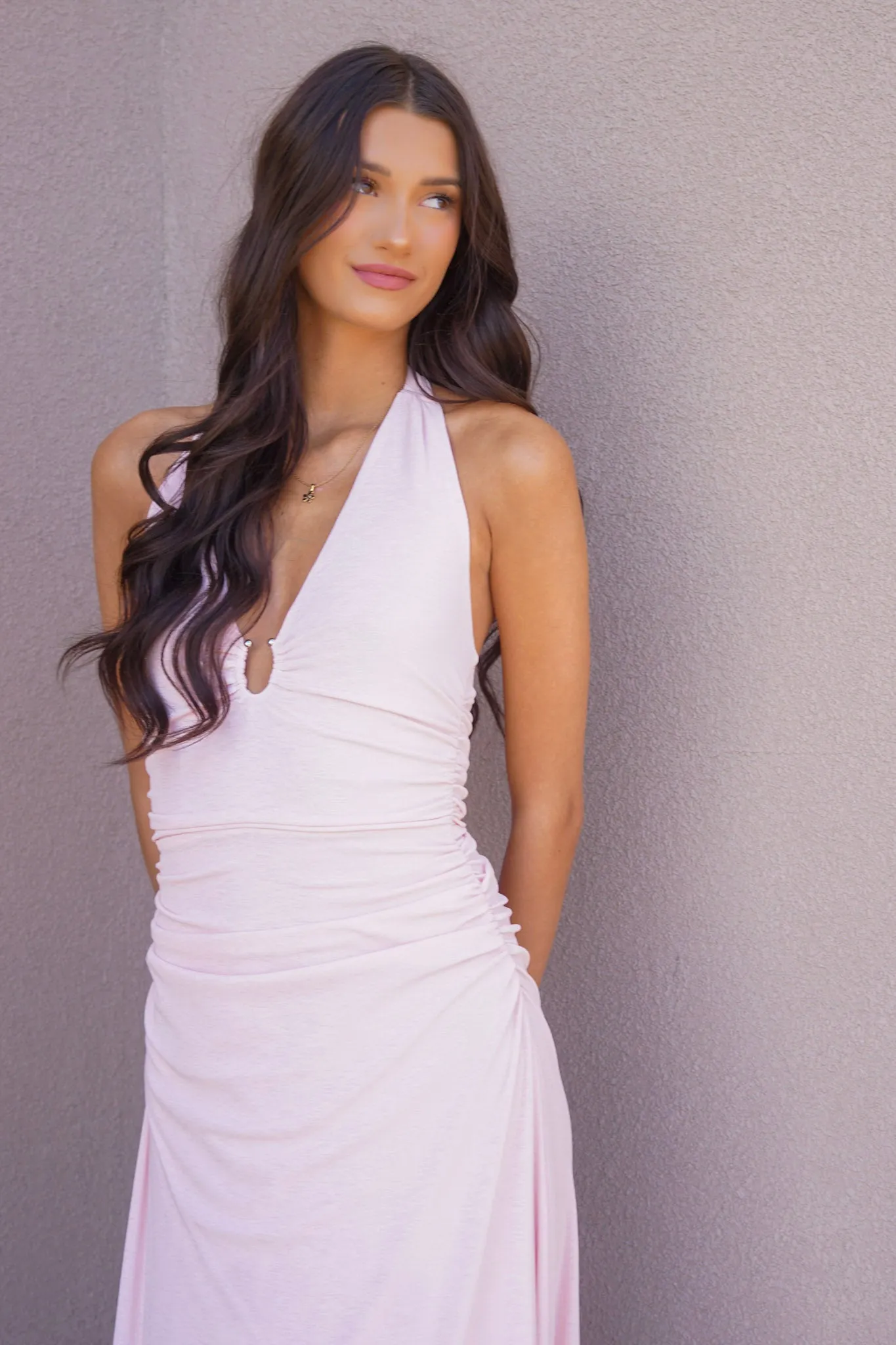 Amelia Midi Dress- Mink Pink sold by Uforia Muse product image thumbnail 2