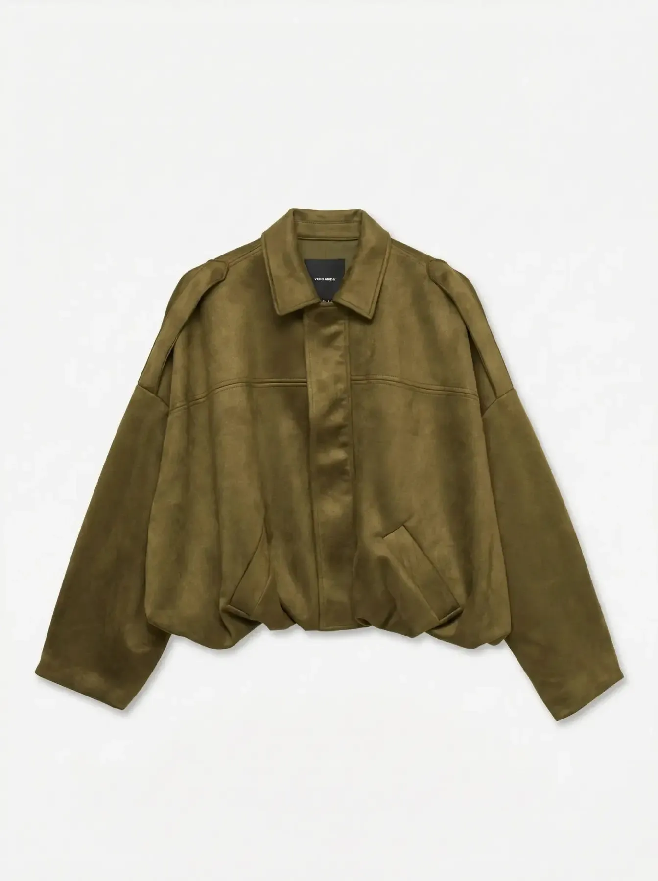 Hazel Faux Suede Bomber-Olive-Vero Moda sold by Uforia Muse product image thumbnail 5