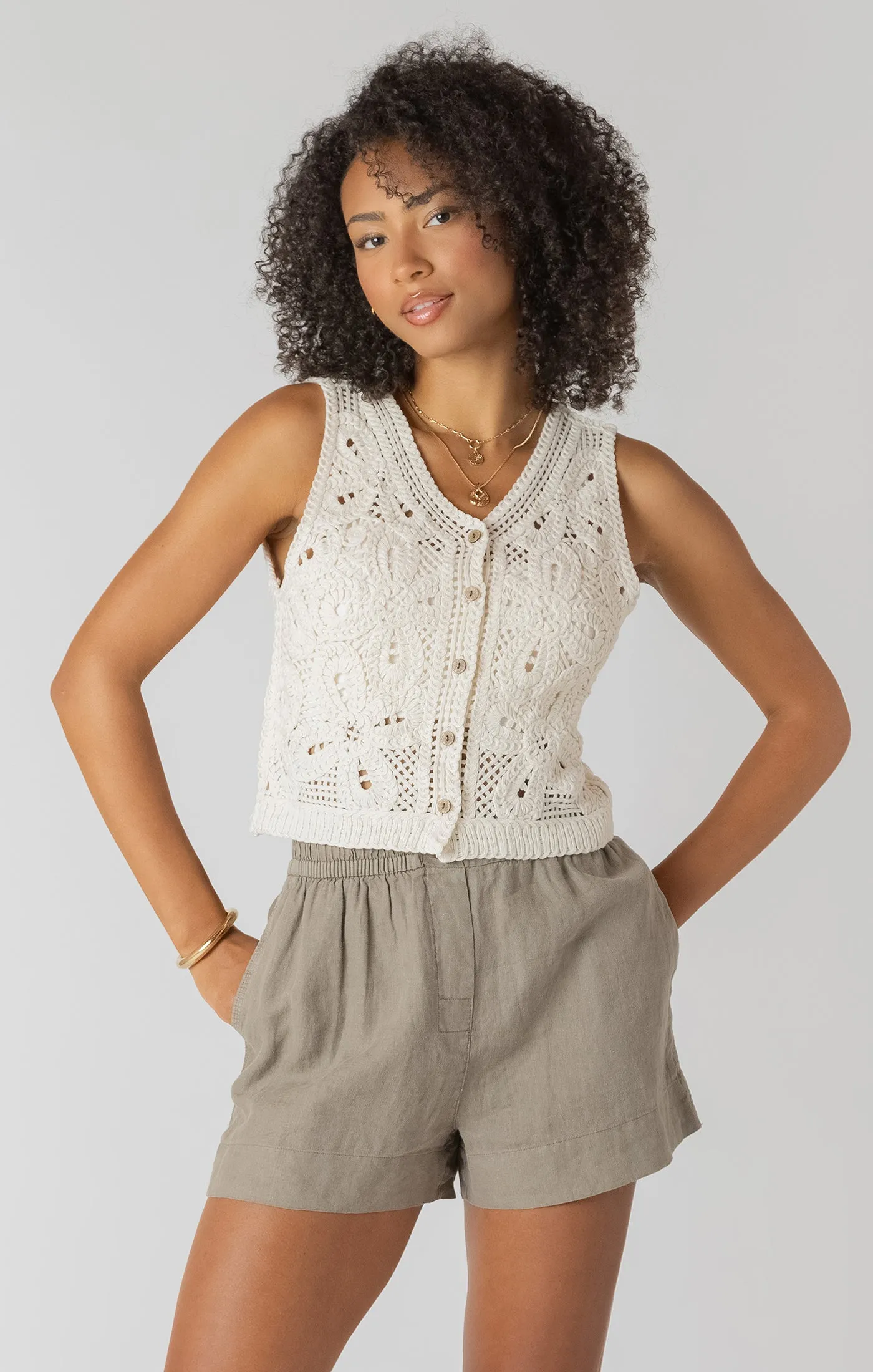 Embellished Button Vest- Room 34 sold by Uforia Muse product image thumbnail 2