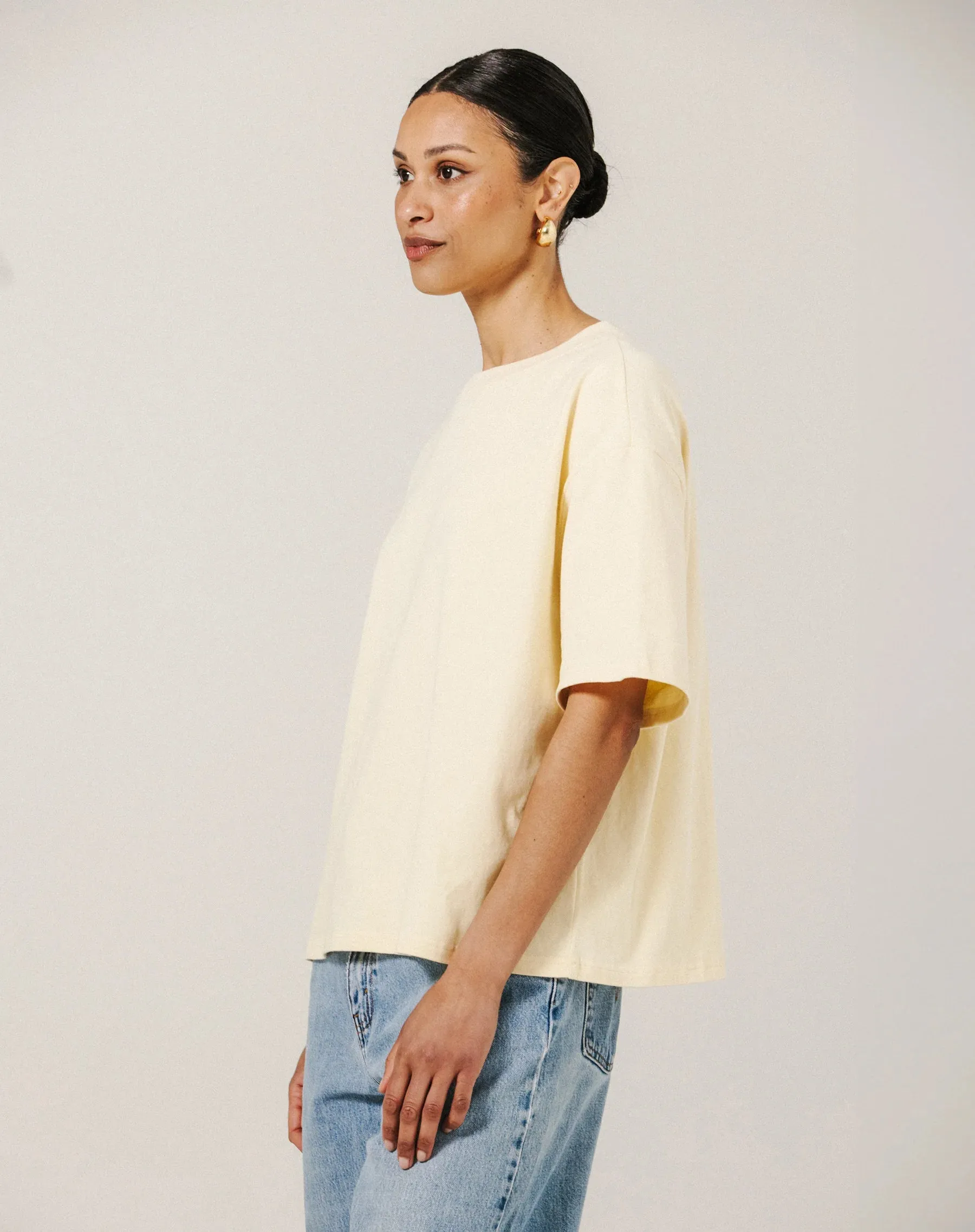 Boxy Tee- Brunette The Label- Butter Yellow sold by Uforia Muse product image thumbnail 2