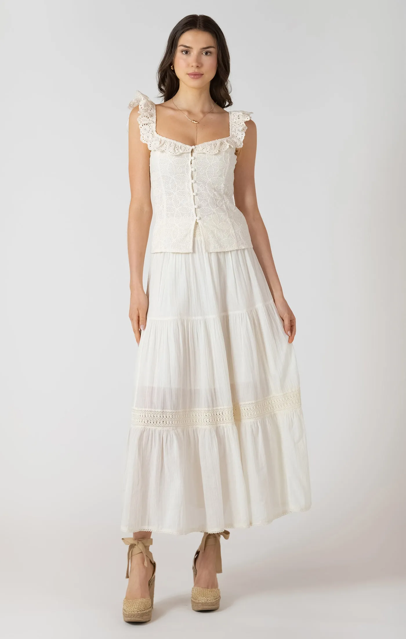 Ecru Eyelet Tank-Dex sold by Uforia Muse product image thumbnail 2