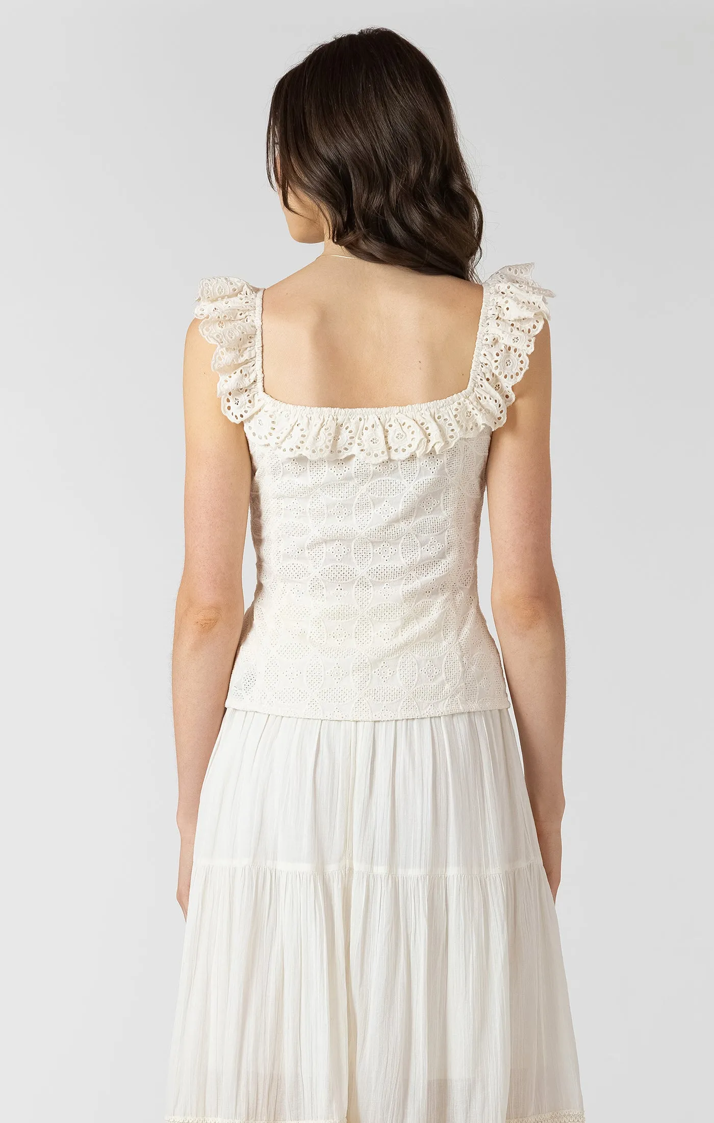 Ecru Eyelet Tank-Dex sold by Uforia Muse product image thumbnail 3