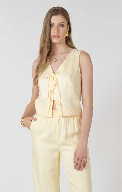 Lemon Drop Tie Top-Black Tape made by Dex