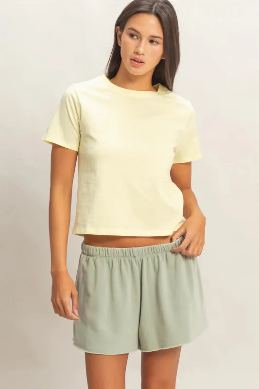 Pale Yellow Basic Tee made by HYFVE