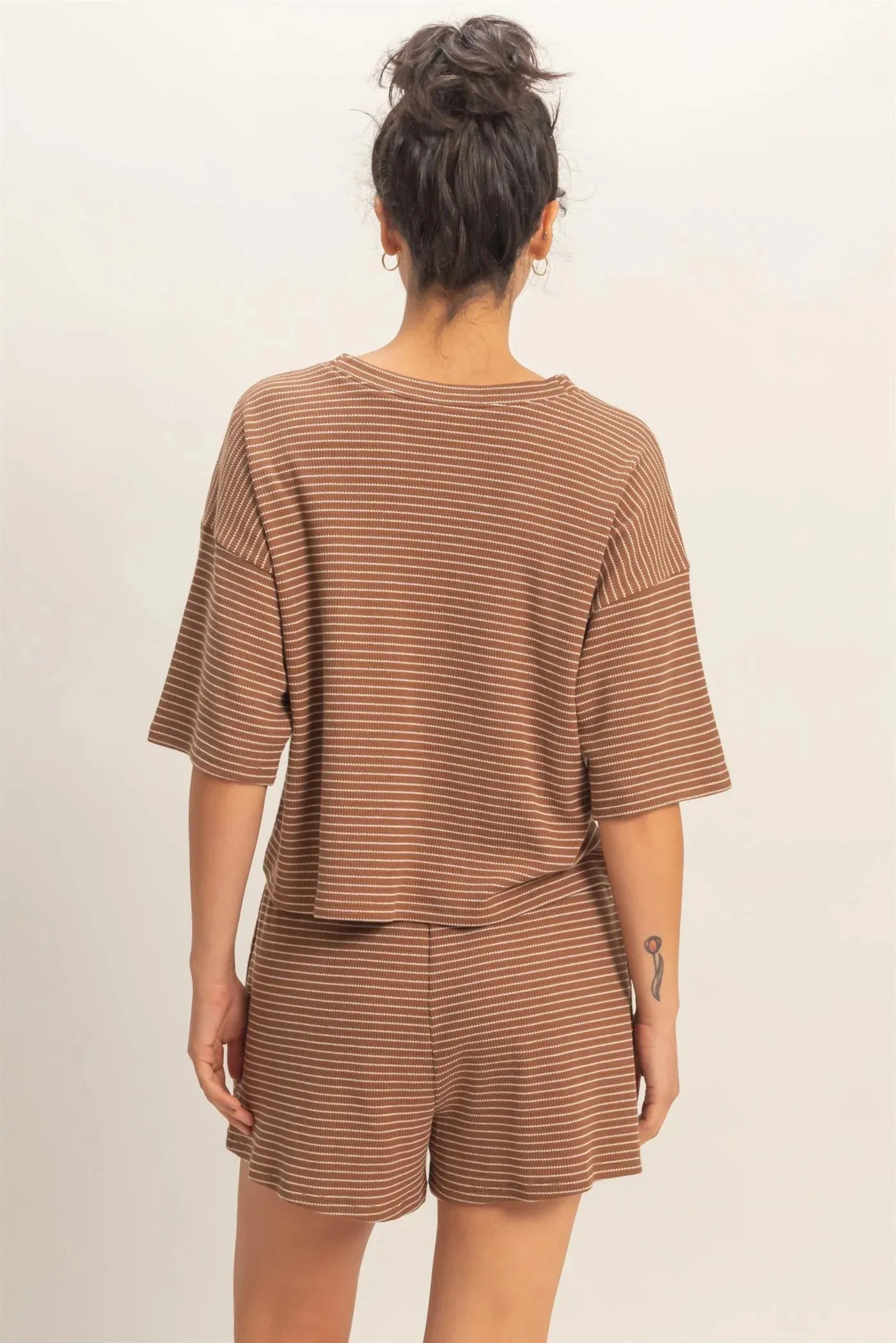 Chestnut Stripe Tee sold by Uforia Muse product image thumbnail 2