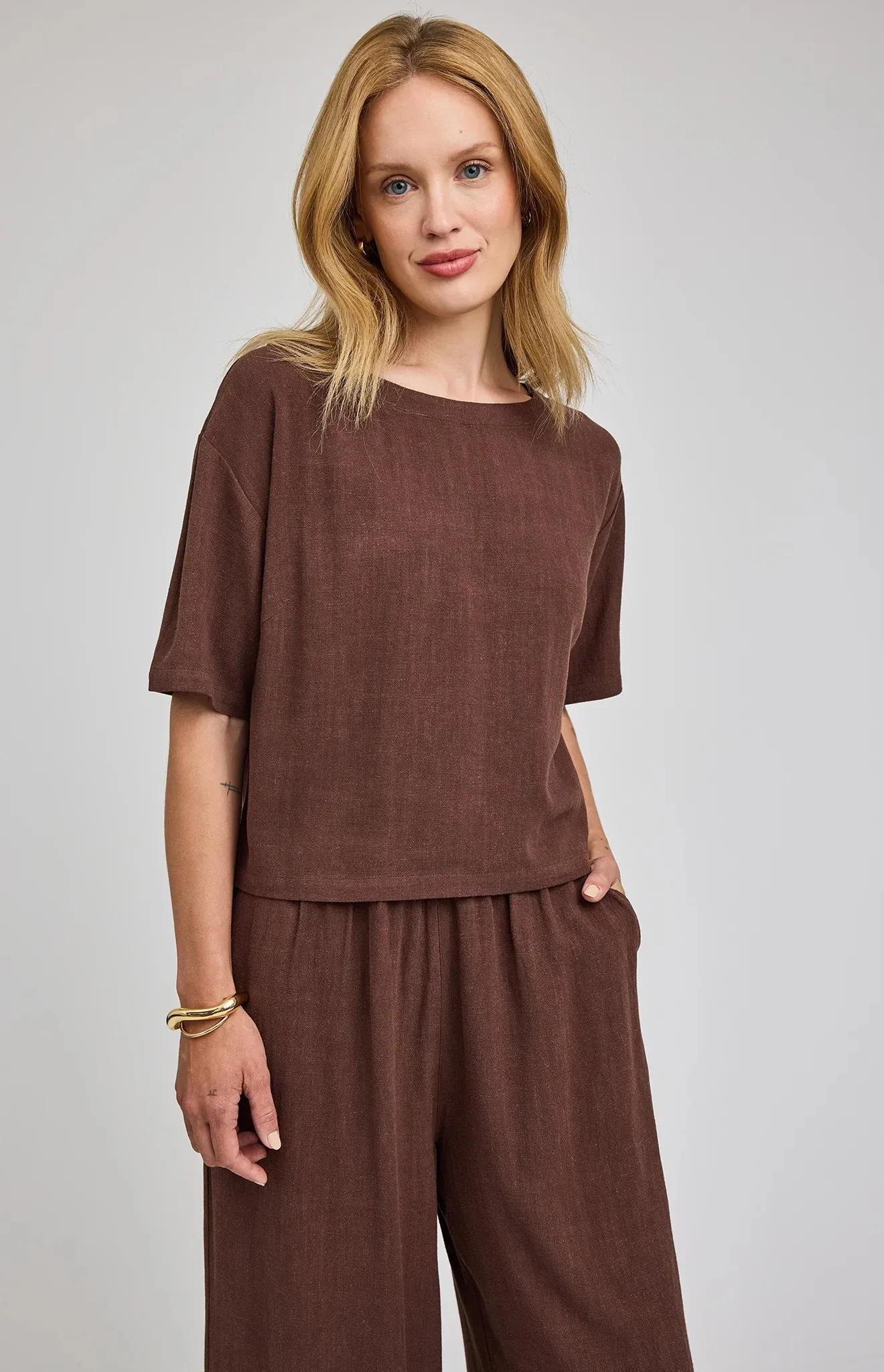 Gemini Linen Top- Gentle Fawn sold by Uforia Muse