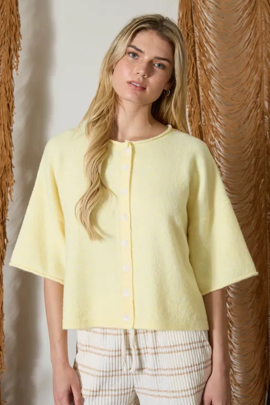 Sunshine Knit Boxy Cardi made by Blu Pepper