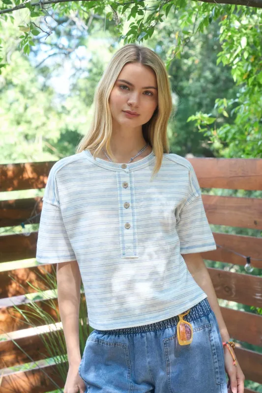 Summer Henley Top made by Blu Pepper