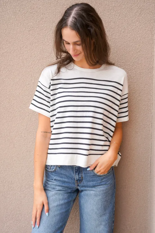 Riley Stripe Top- Blk Stripe made by HYFVE