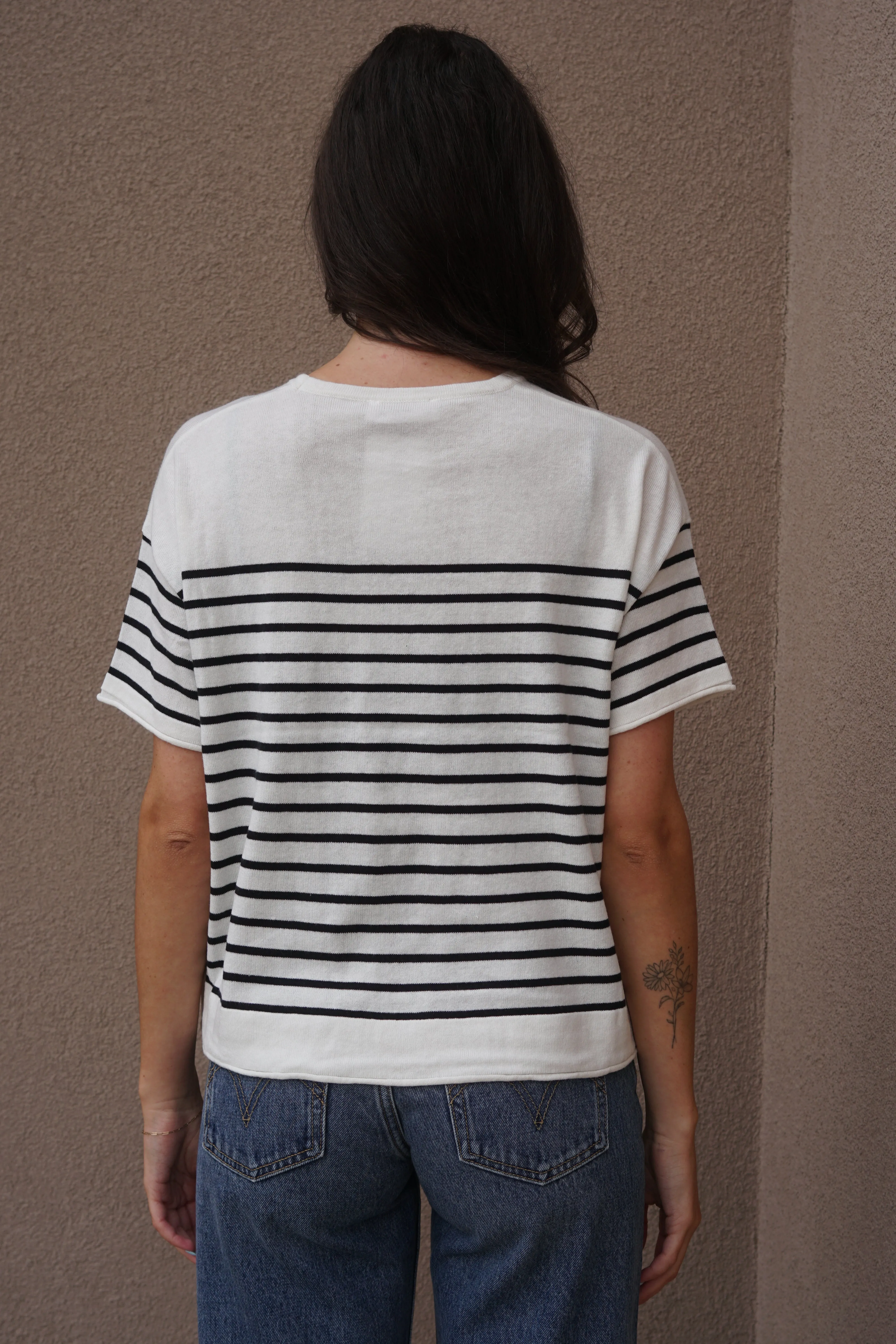 Riley Stripe Top- Blk Stripe sold by Uforia Muse product image thumbnail 3