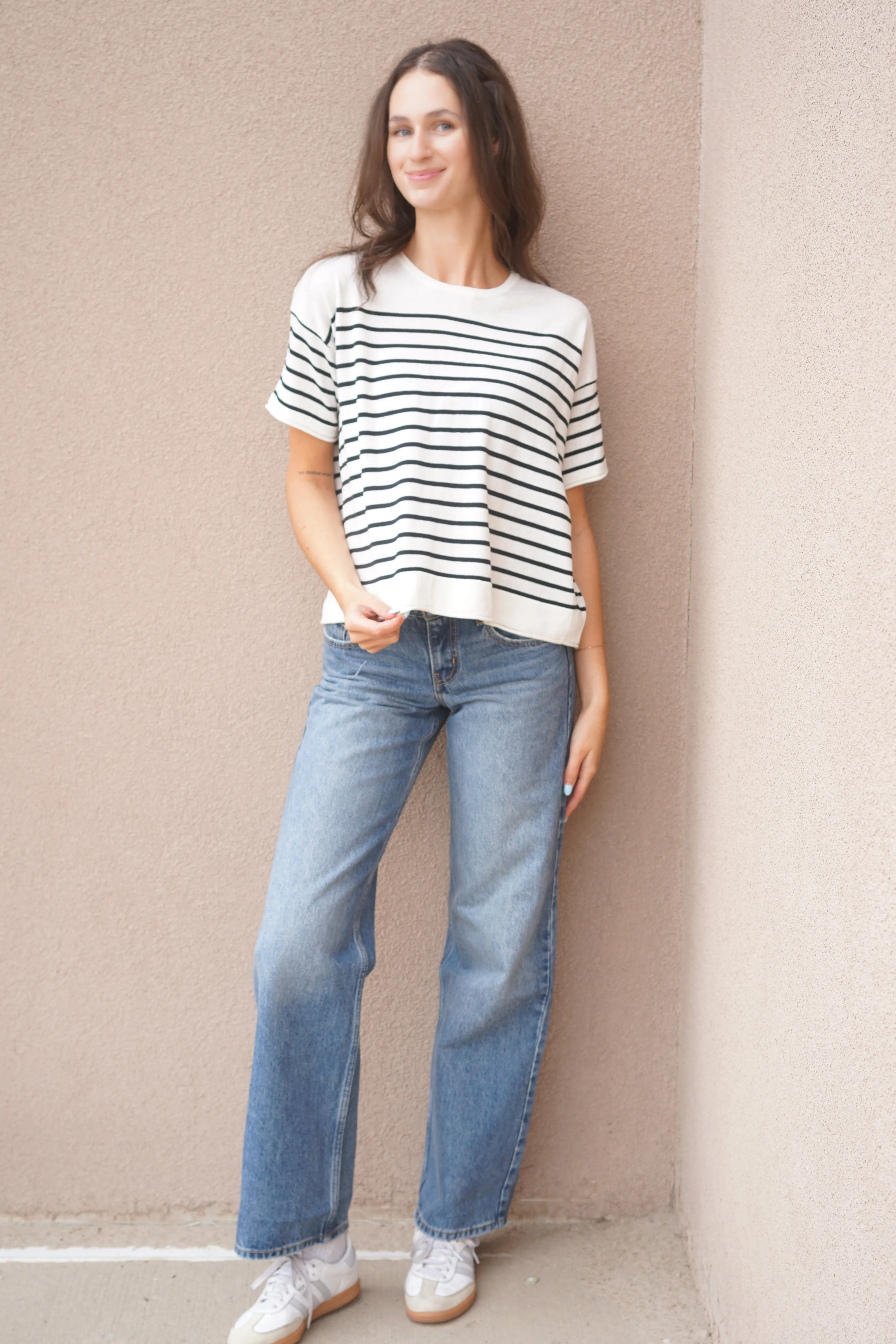 Riley Stripe Top- Blk Stripe sold by Uforia Muse product image thumbnail 2