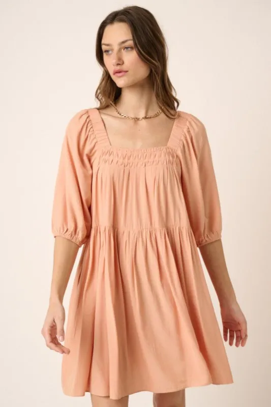 Babydoll Mini Dress - Peach sold by Uforia Muse