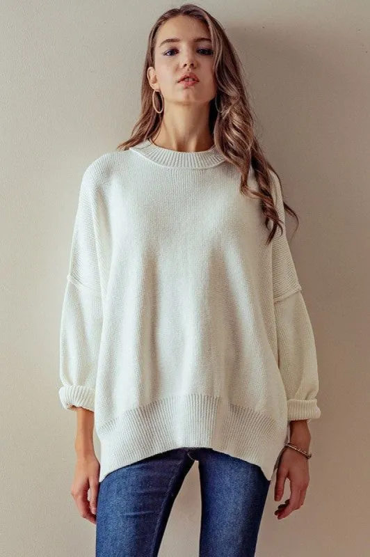 Tristan Sweater- White sold by Uforia Muse