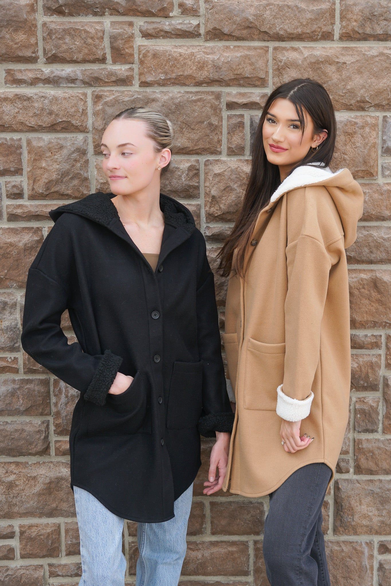 Bea -Solid Hooded Shacket- Rd Style sold by Uforia Muse