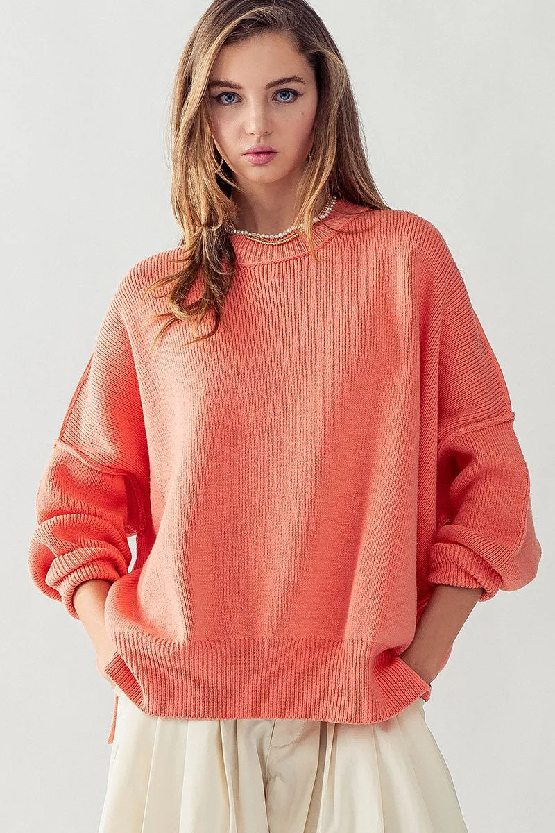 Tristan Sweater- Coral sold by Uforia Muse