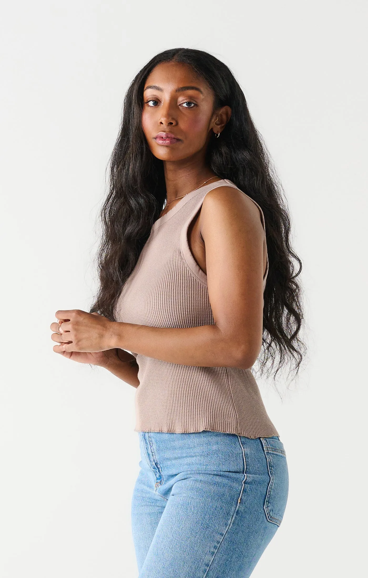 Waffle Knit Tank Top - Dex sold by Uforia Muse product image thumbnail 4