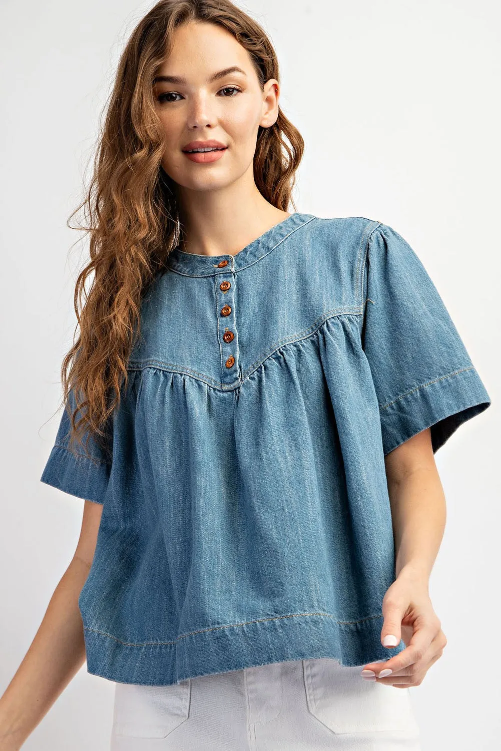 Belah Denim Top sold by Uforia Muse