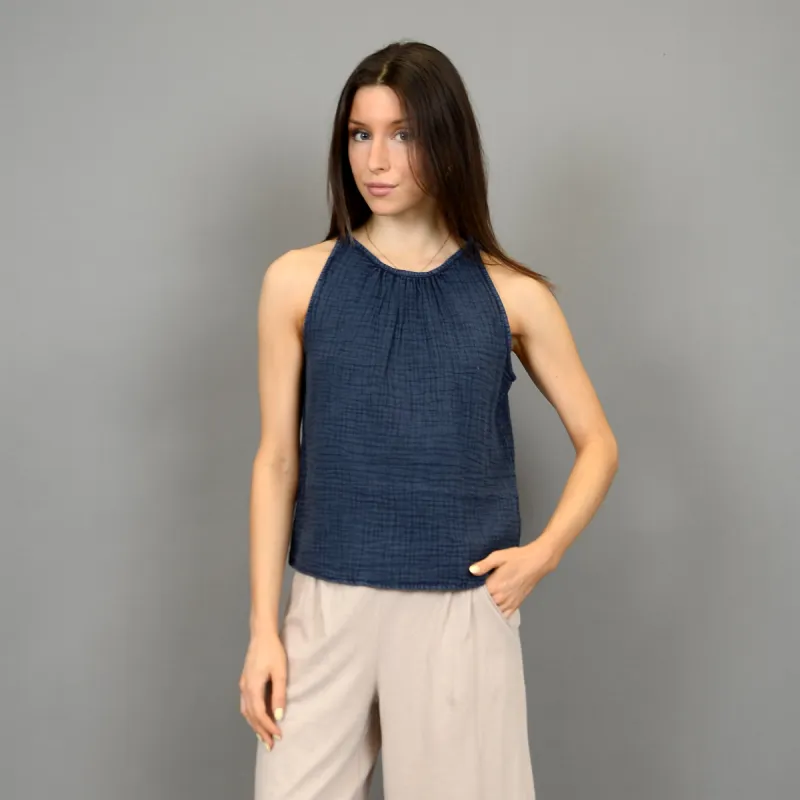 Heine Gauze Tank Top-Ink- Rd Style sold by Uforia Muse