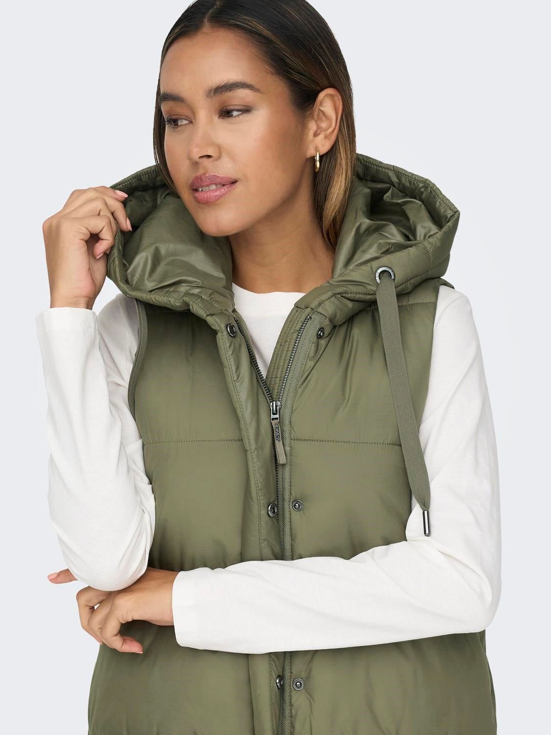 Lasta Puffer Vest-Olive- Only sold by Uforia Muse product image thumbnail 3