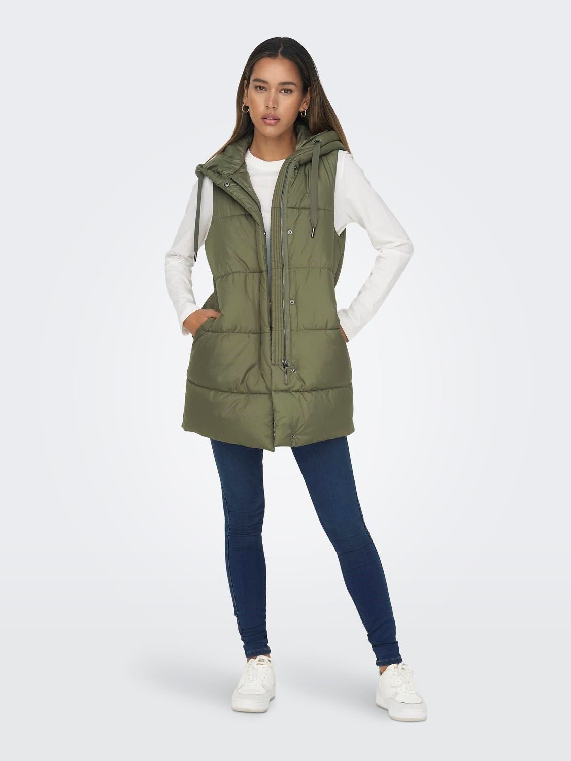 Lasta Puffer Vest-Olive- Only sold by Uforia Muse product image thumbnail 4