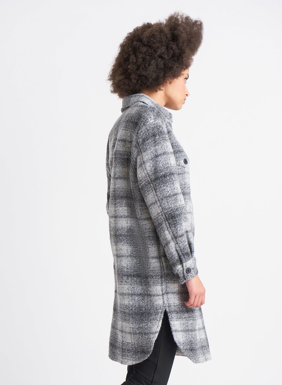 Karla Plaid Shacket-Grey- Dex sold by Uforia Muse product image thumbnail 5