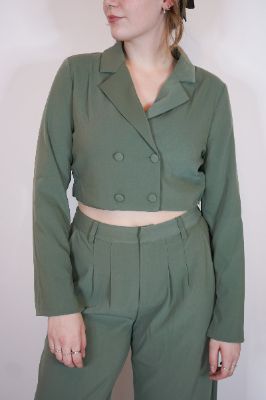Cool Crop Blazer- Sage The Label sold by Uforia Muse