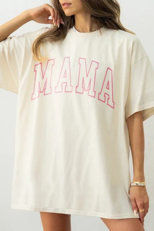 Mama Oversize Tee- Ivory sold by Uforia Muse
