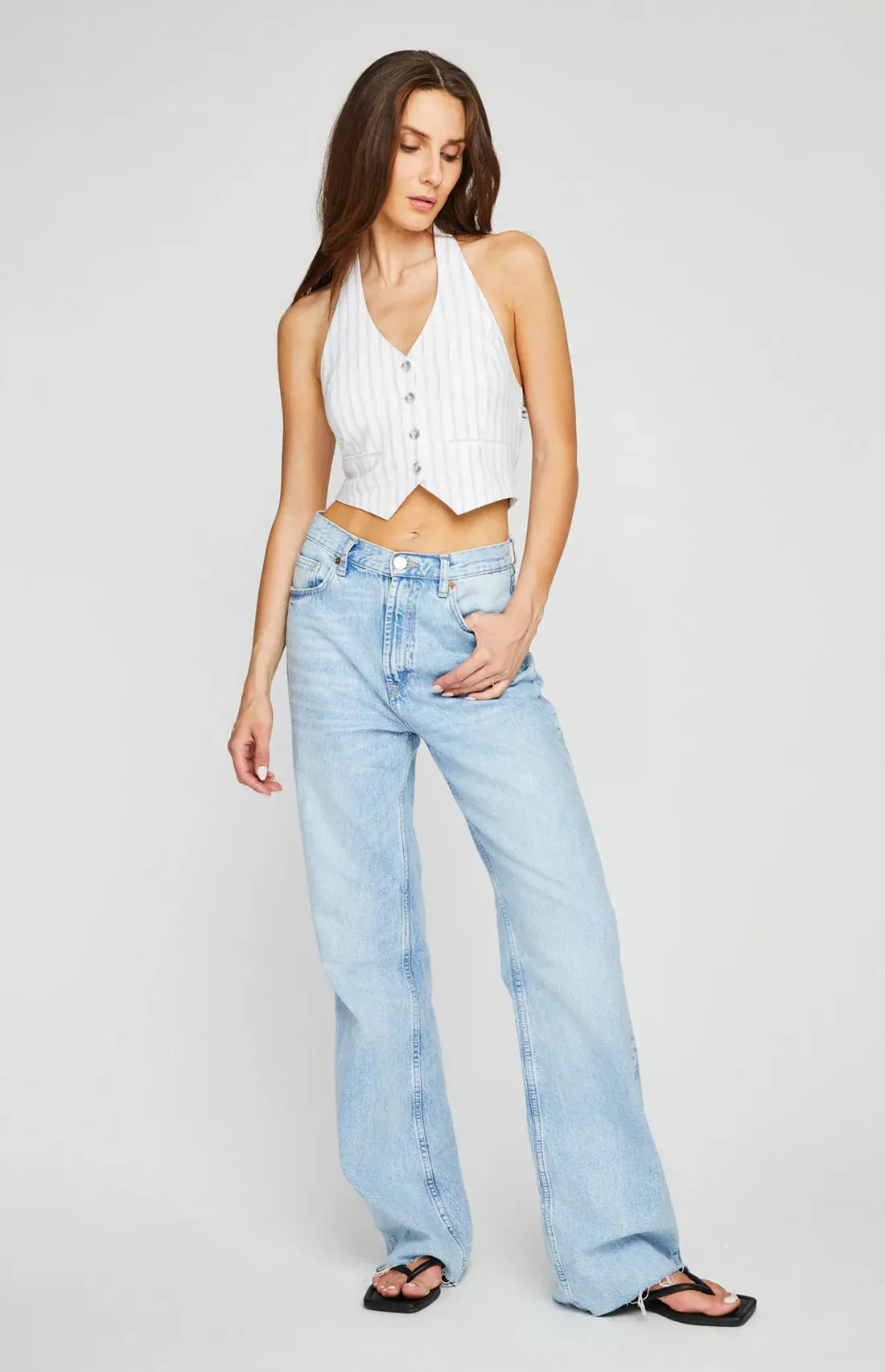 Leo Halter Vest-Stripe-Gentle Fawn sold by Uforia Muse product image thumbnail 2