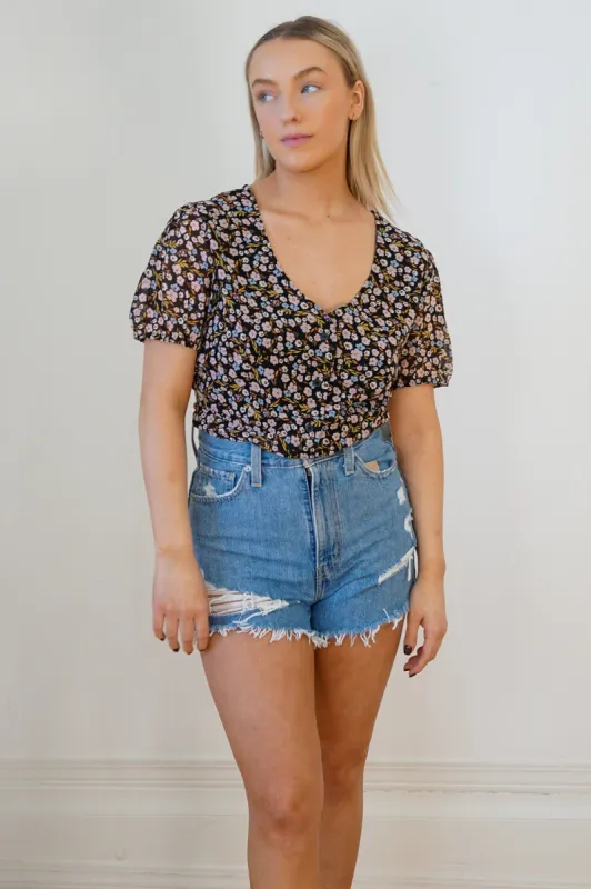Rina Flower Print Top-Rd Style sold by Uforia Muse