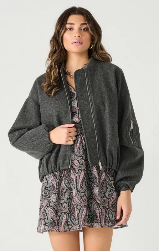 Oversized Wool Bomber- Dex sold by Uforia Muse