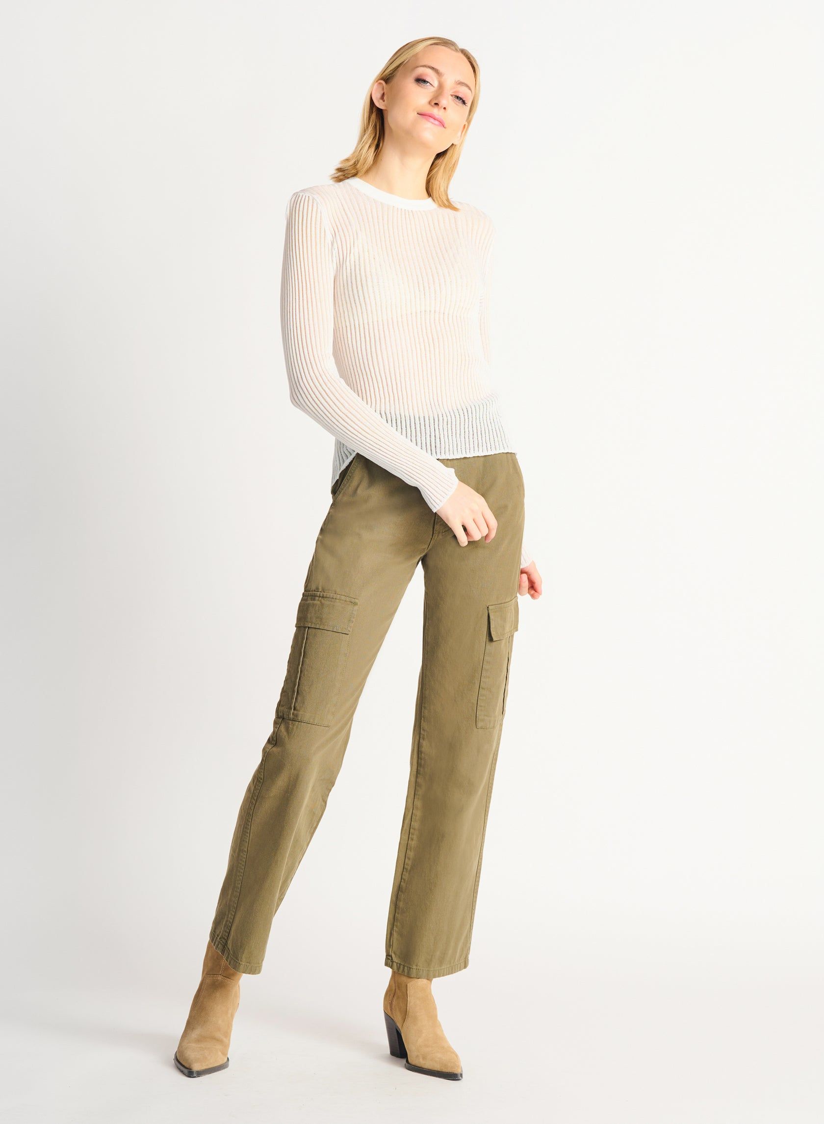 Mesh Ribbed Knit Top- Dex sold by Uforia Muse product image thumbnail 3