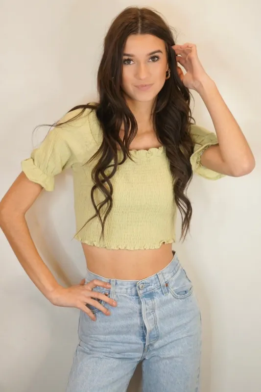 By The Shore Smocked Crop - Sadie & Sage sold by Uforia Muse