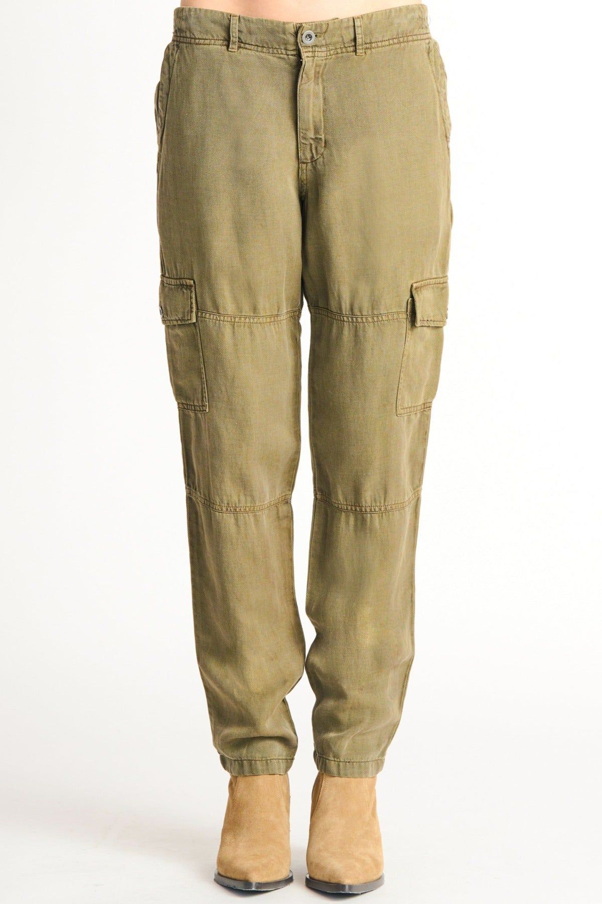 Tencel Straight Cargo Pant-Dex sold by Uforia Muse