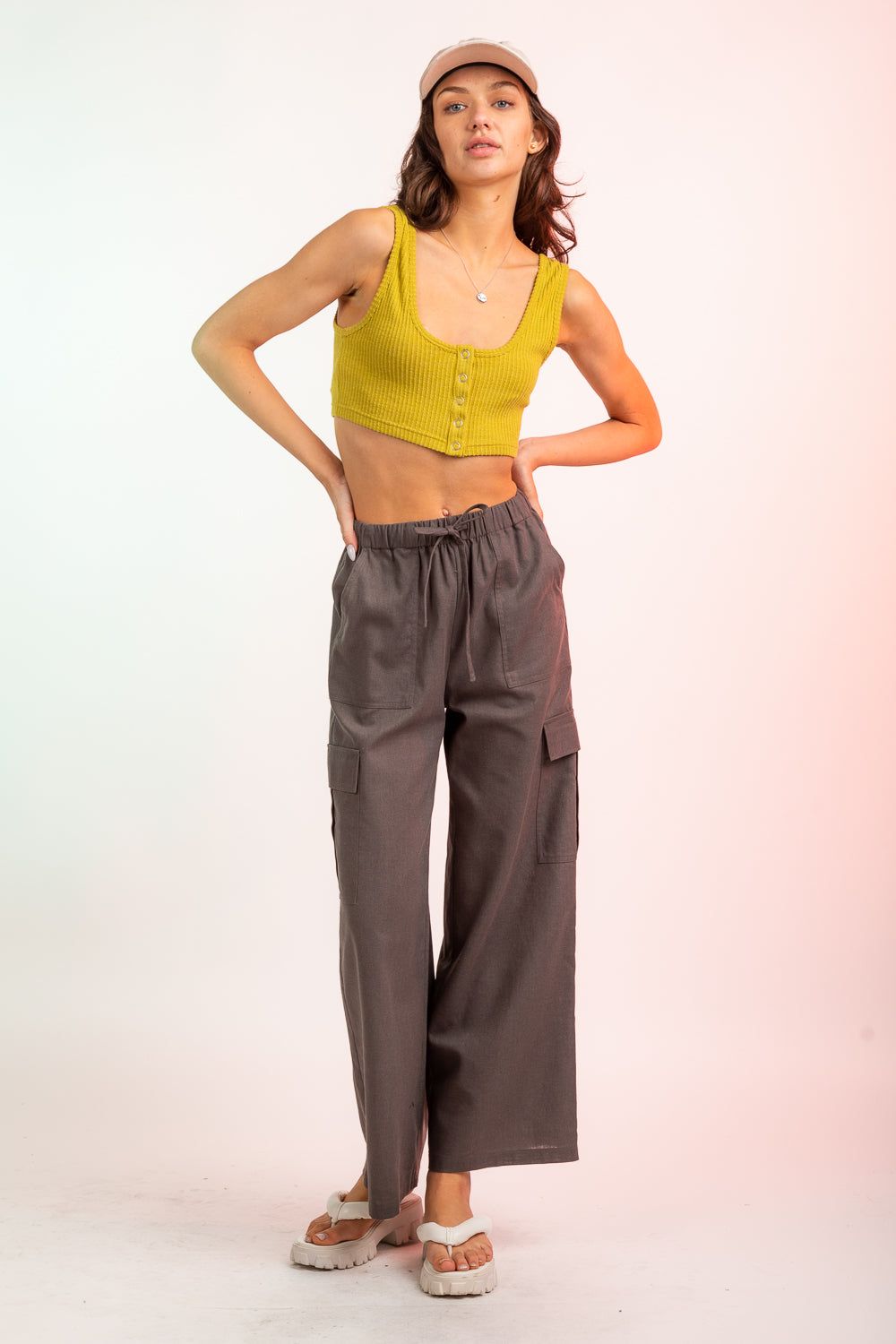 Snap Front Crop Tank- 2 Colours sold by Uforia Muse product image thumbnail 3