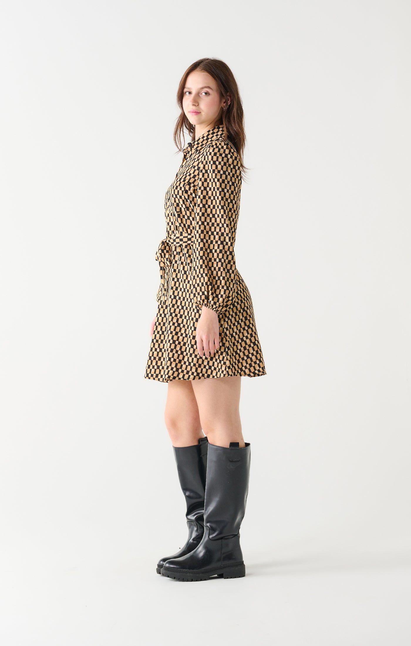 Gold Geo Print Dress sold by Uforia Muse product image thumbnail 4