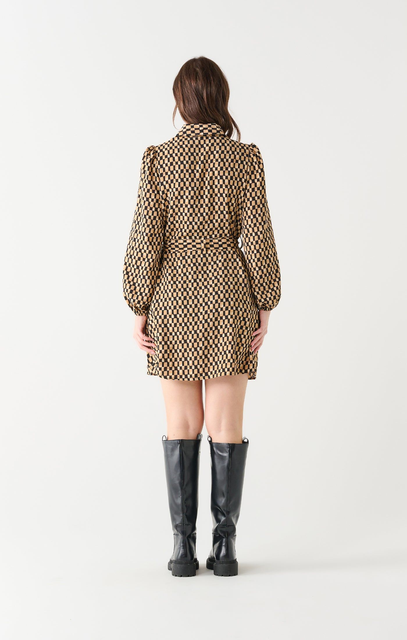 Gold Geo Print Dress sold by Uforia Muse product image thumbnail 3