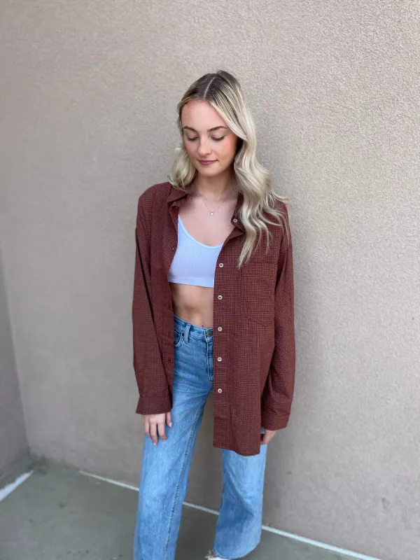 Check Oversized Shirt - C'est Moi sold by Uforia Muse