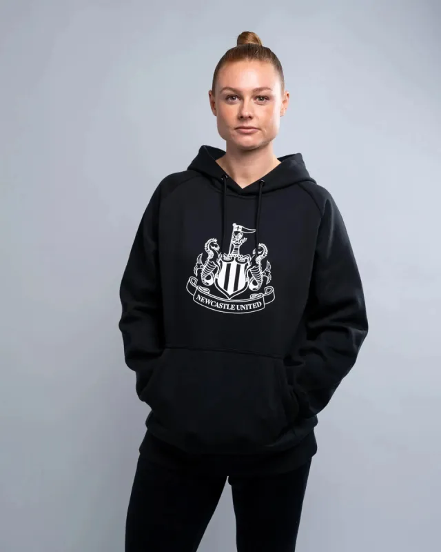 Newcastle United Women's Black Terrace Large Crest Hoodie made by Newcastle United