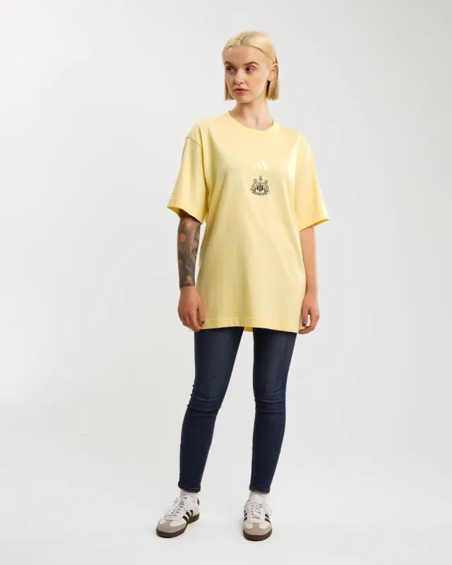Newcastle United adidas Women's All SZN Yellow Loose Tee sold by Newcastle United