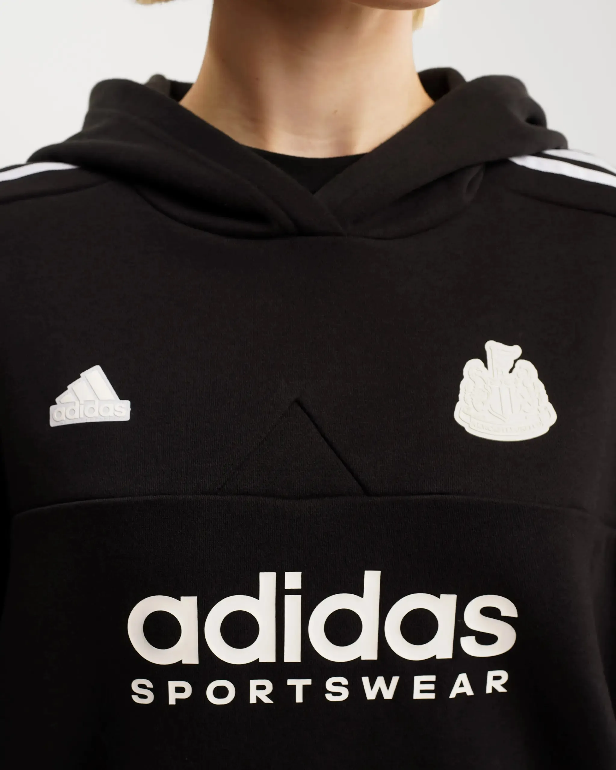 Newcastle United adidas Women's Tiro Cut 3-Stripes Black Fleece Hoodie sold by Newcastle United product image thumbnail 3