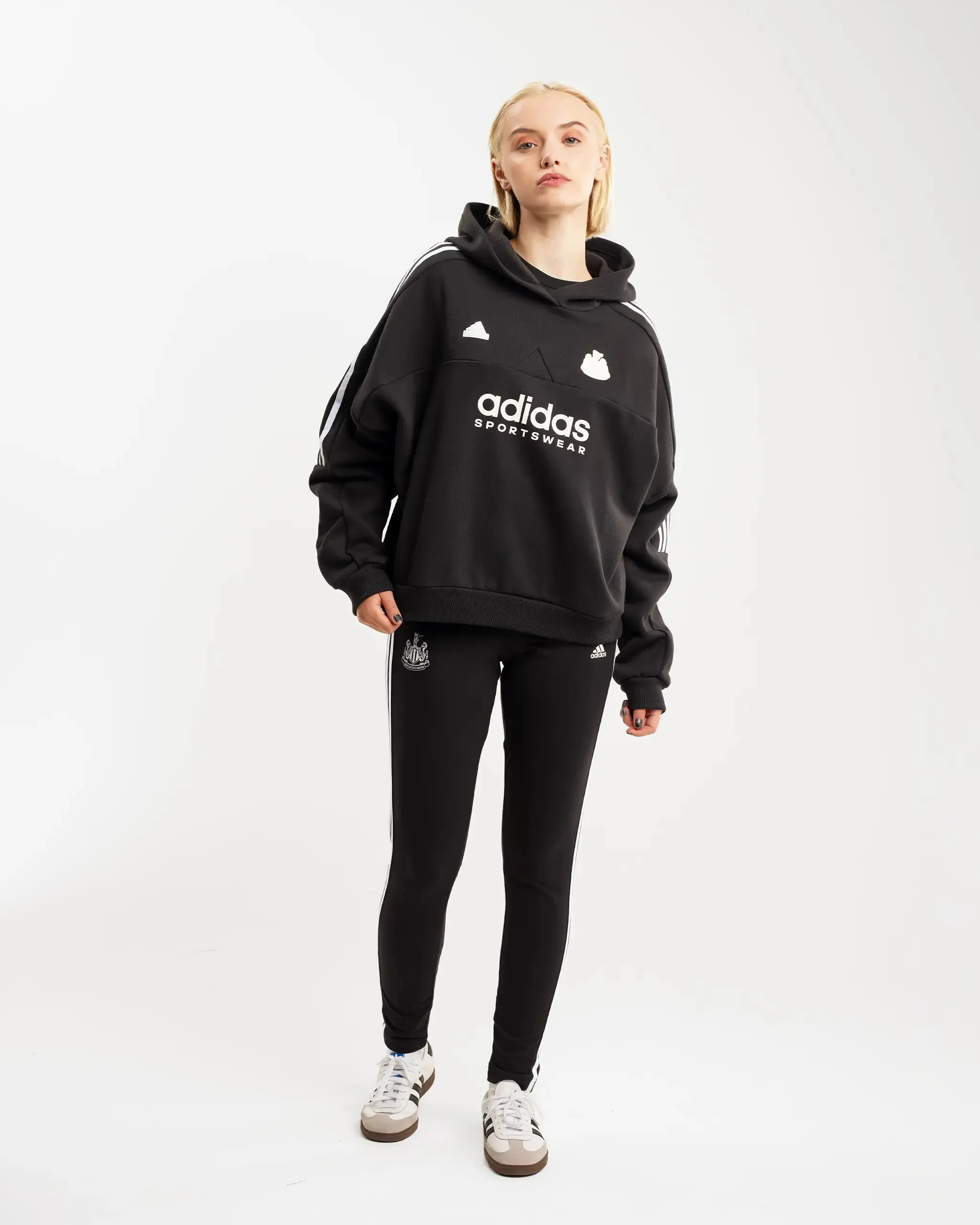 Newcastle United adidas Women's Tiro Cut 3-Stripes Black Fleece Hoodie sold by Newcastle United